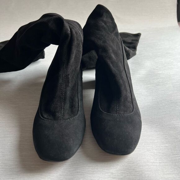 TED BAKER Ayannah Over The Knee Suede Stretch Leather Black Boots US Size 7 New - Picture 9 of 15